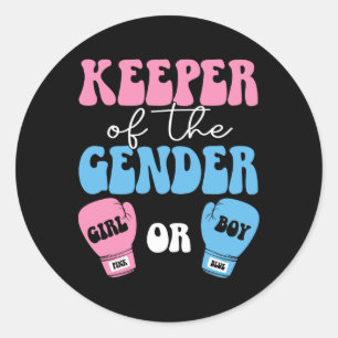 Sticker Rond Boxing Genre Reveal Idea Party Keeper Du Gend