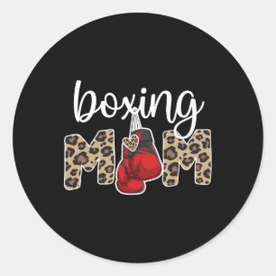Sticker Rond Boxing Mama Fier Boxing Maman Boxing Mère