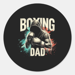 Sticker Rond Boxing Papa Fête des pères Tee Pour Boxing Lover
