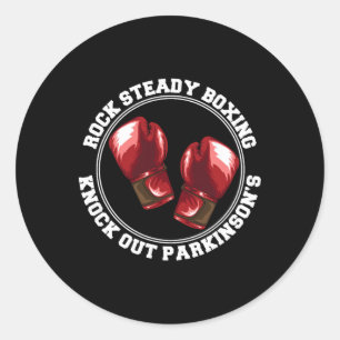 Sticker Rond Boxing Rock Steady Knock Out Parkinsons Fighter Re