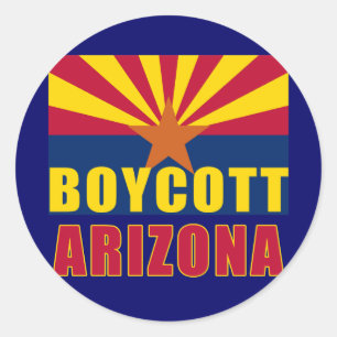 Sticker Rond BOYCOTT ARIZONA Tshirts, Boutons, Sweat - shirt à