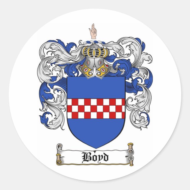 STICKER ROND BOYD FAMILLE CREST - BOYD COAT D'ARMES (Devant)