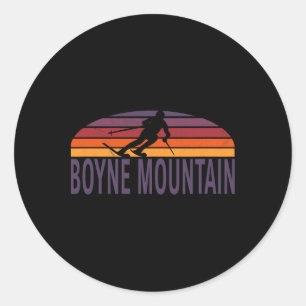 Sticker Rond Boyne Mountain Michigan Usa Station de ski Snowboa