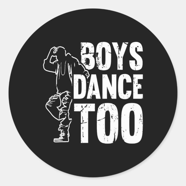 Sticker Rond Boys Danse Trop Cool Danse (Devant)