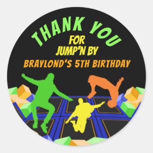 Sticker Rond Boys Trampoline Park Merci