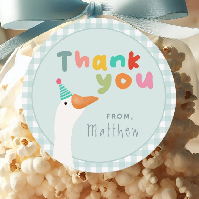 Sticker Rond Boys Two Silly Goose Blue Farm 2e anniversaire (Créateur téléchargé)