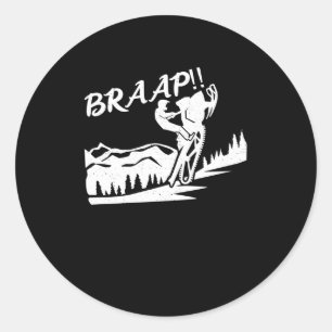 Sticker Rond Braap motoneige sports d'hiver traîneau conduite