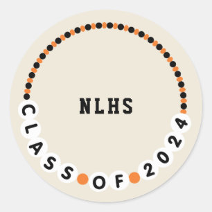 Sticker Rond Bracelet d'amitié 2024 Orange + Noir