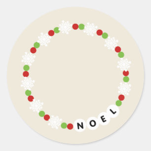 Sticker Rond Bracelet d'amitié Noel Noël Party