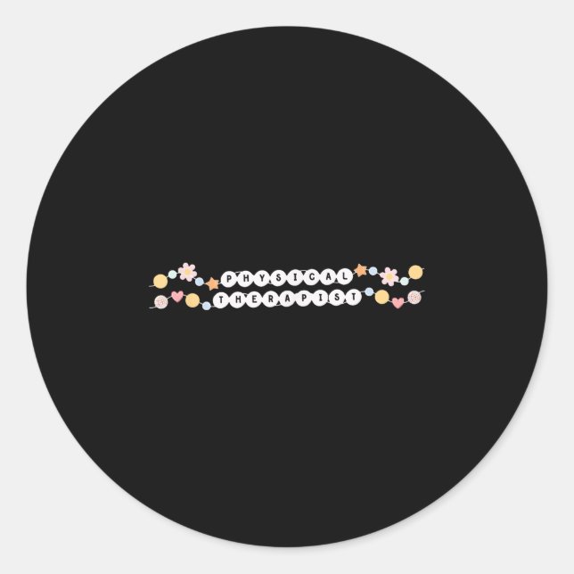 Sticker Rond Bracelet D'Amitié Physothérapeute Pt Pta Là (Devant)