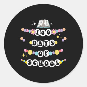 Sticker Rond Bracelet D'Amitié Rétro 100 Jours D'Enfants Scolai
