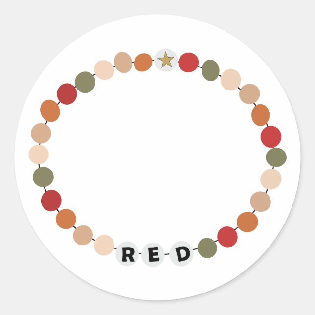 Sticker Rond Bracelet d'amitié rouge (Devant)