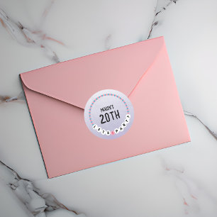 Sticker Rond Bracelet d'amitié violet Anniversaire