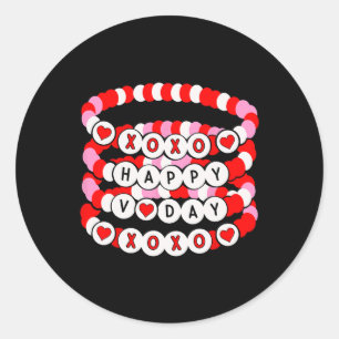 Sticker Rond Bracelet de la Saint Valentin Xoxo Happy Valentine