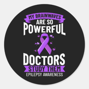Sticker Rond Bracelet Guerrier Ruban Violet Sensibilisation à l