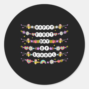 Sticker Rond Bracelets d'amitié pour le premier jour d'école po