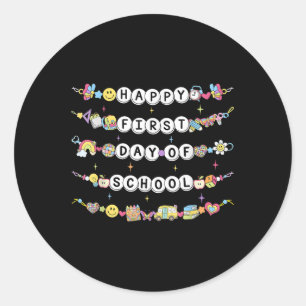 Sticker Rond Bracelets de l'amitié pour le premier jour d'école