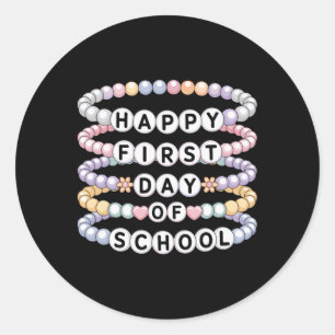 Sticker Rond Bracelets de retour à l'école Premier jour d'école