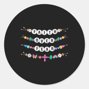 Sticker Rond Bracelets Foi sur la Peur Foi chrétienne Jésus Re