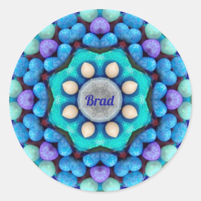Sticker Rond BRAD EASTER ~ OEUFS Bleus verts pour les dons de P (Devant)