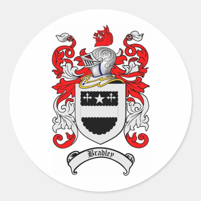 STICKER ROND BRADLEY FAMILLE CREST - BRADLEY COAT D'ARMES (Devant)