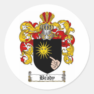 STICKER ROND BRADY FAMILLE CREST - BRADY COAT OF ARMS
