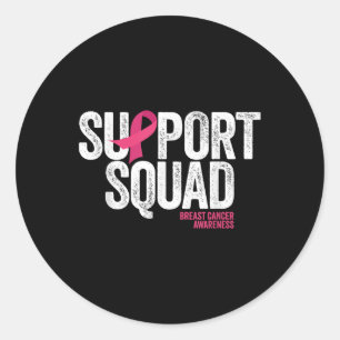 Sticker Rond Braille Cancer Shirts Support Squad Breast Cancer