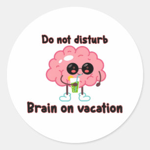 Sticker Rond  Brain on Vacation