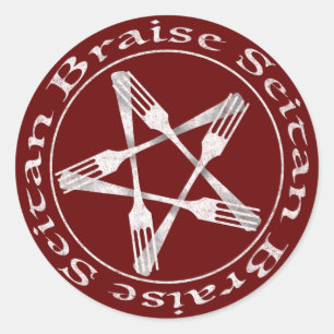 Sticker Rond Braise Seitan Vegan Pentagram (light version)