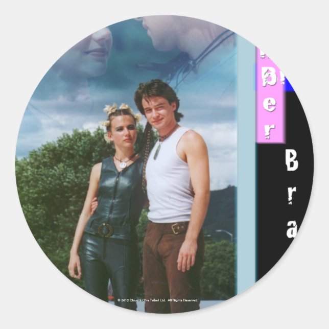 Sticker Rond Brambre ambré et brun brun brun (Devant)