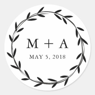 Sticker Rond Branch Rustic Wedding Design