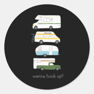 Sticker Rond Branchement drôle de camping-car Vanlife Rv remorq