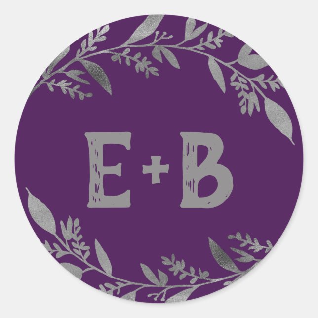 Sticker Rond Branches courbes | Sceaux d'enveloppe Mariage en a (Devant)