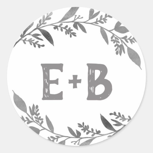 Sticker Rond Branches courbes | Sceaux d'enveloppe Mariage en a (Devant)