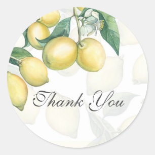 Sticker Rond Branches de citron Blanc & Jaune Pays Rustique Fav