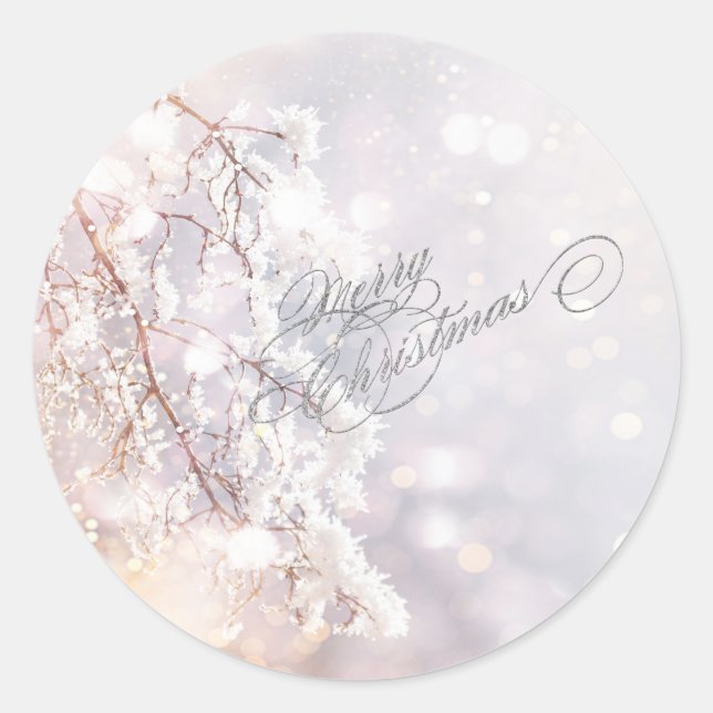Sticker Rond Branches de Pays des Merveilles d'Hiver (Devant)