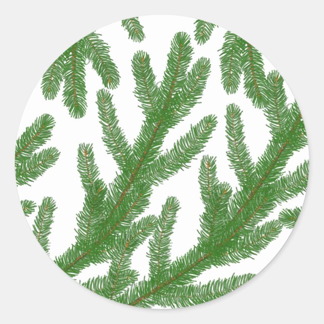 Sticker Rond branches de sapin de Noël (Devant)