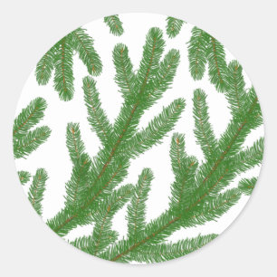 Sticker Rond branches de sapin de Noël