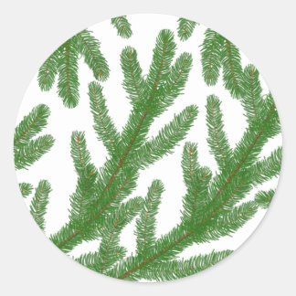 Sticker Rond branches de sapin de Noël