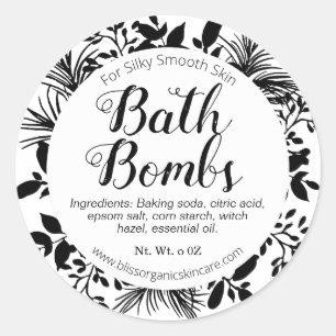 Sticker Rond Branches noires sur Bombe Blanche Fizzy