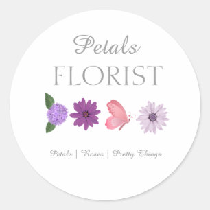 Sticker Rond Branding d'entreprise de fleuriste de boutique mod