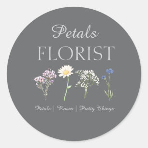 Sticker Rond Branding d'entreprise de fleuriste de boutique mod