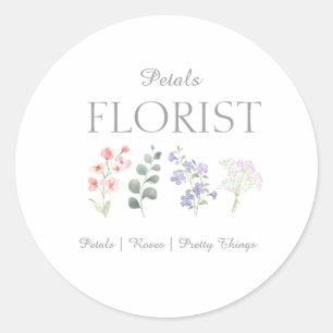 Sticker Rond Branding d'entreprise de fleuriste de boutique mod