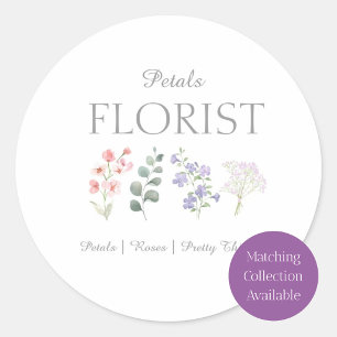 Sticker Rond Branding d'entreprise de fleuriste de boutique mod