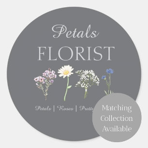 Sticker Rond Branding d'entreprise de fleuriste de boutique mod