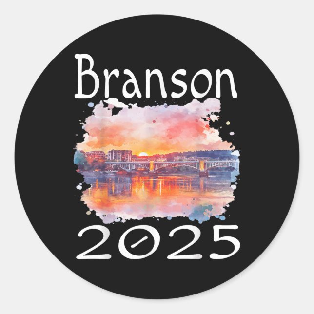 Sticker Rond Branson 2025 Matching Family Vacation Group Getawa (Devant)