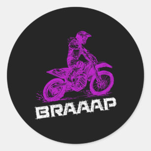 Sticker Rond Brap Braap Motocross Accessoires Vélo de Jupe
