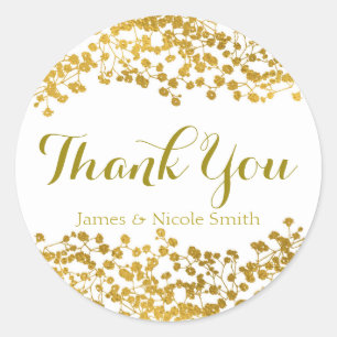 Sticker Rond Bras de bébé en or Bébé Blanc Élégant Faveur