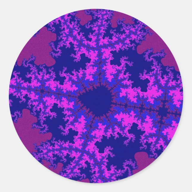 Sticker Rond Brasage fractal pourpre (Devant)