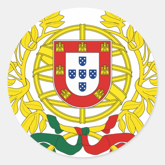 Sticker Rond Brasão de Armas (manteau des bras) De Portugal (Devant)